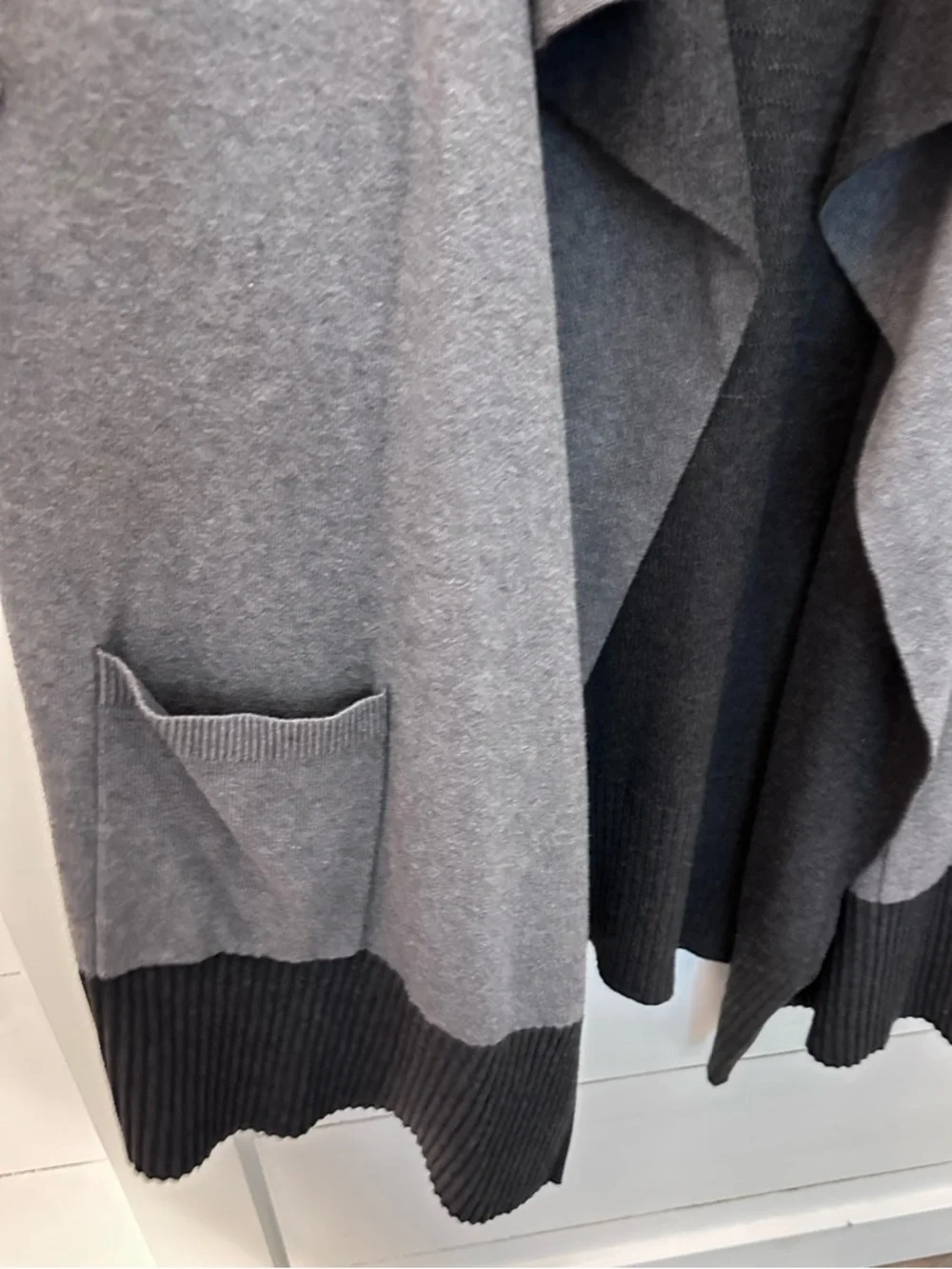LULULEMON L Still Lotus wrap Grey-Black thumb sleeve pocket reversible cardigan - Picture 8 of 16